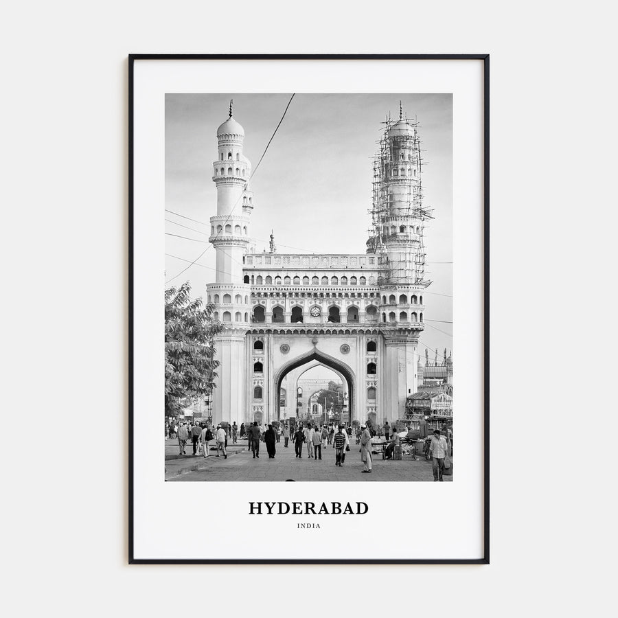 Hyderabad Portrait B&W Poster