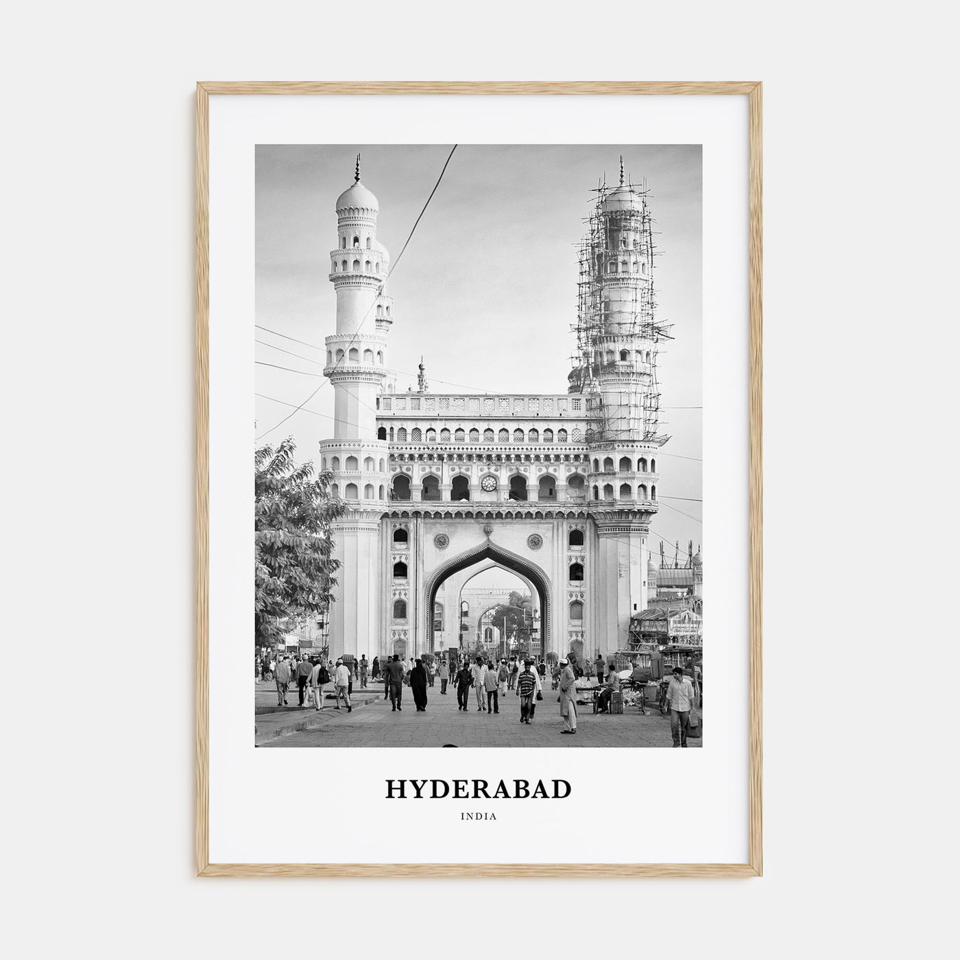 Hyderabad Portrait B&W Poster