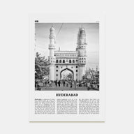 Hyderabad Travel B&W Poster