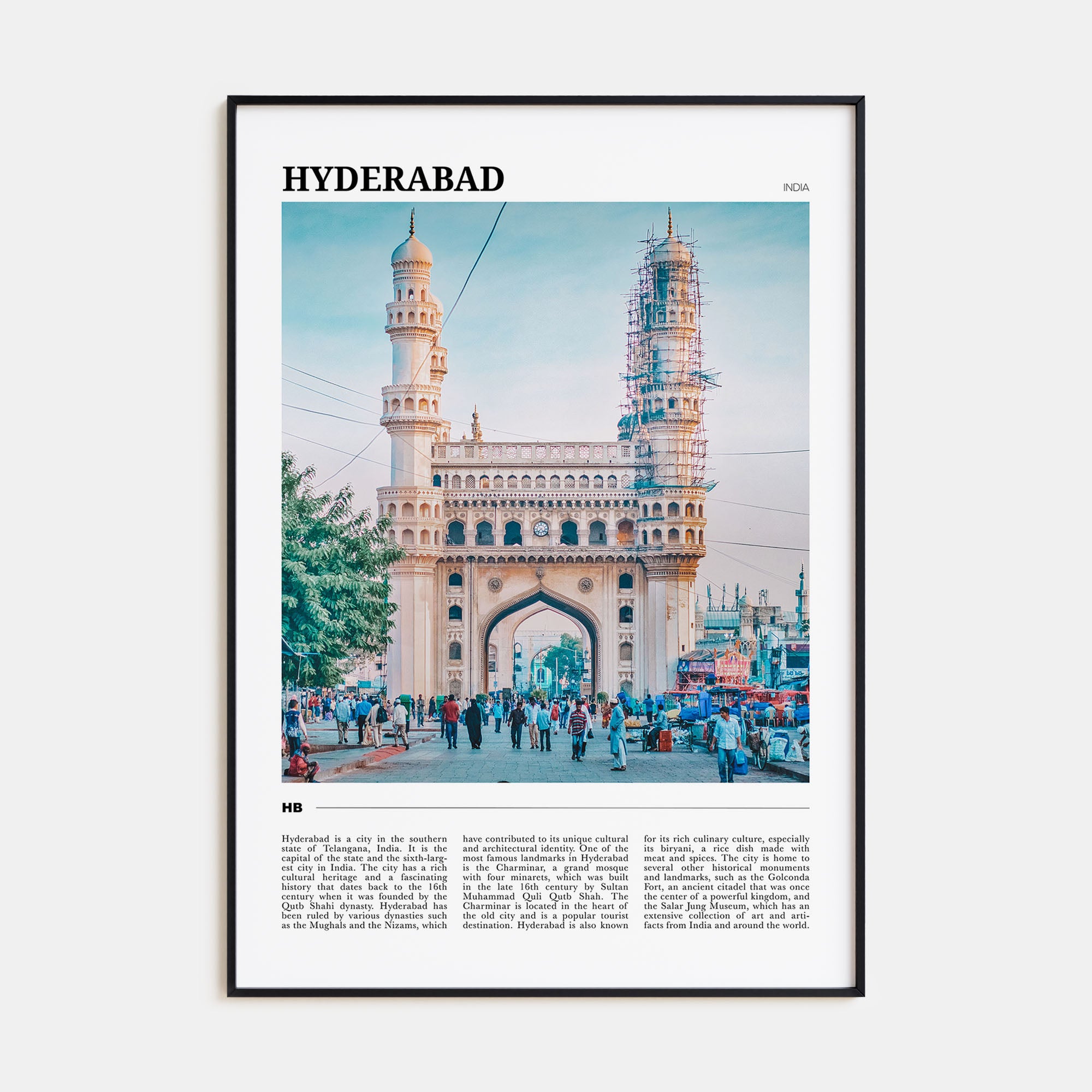 Hyderabad Travel Color Poster