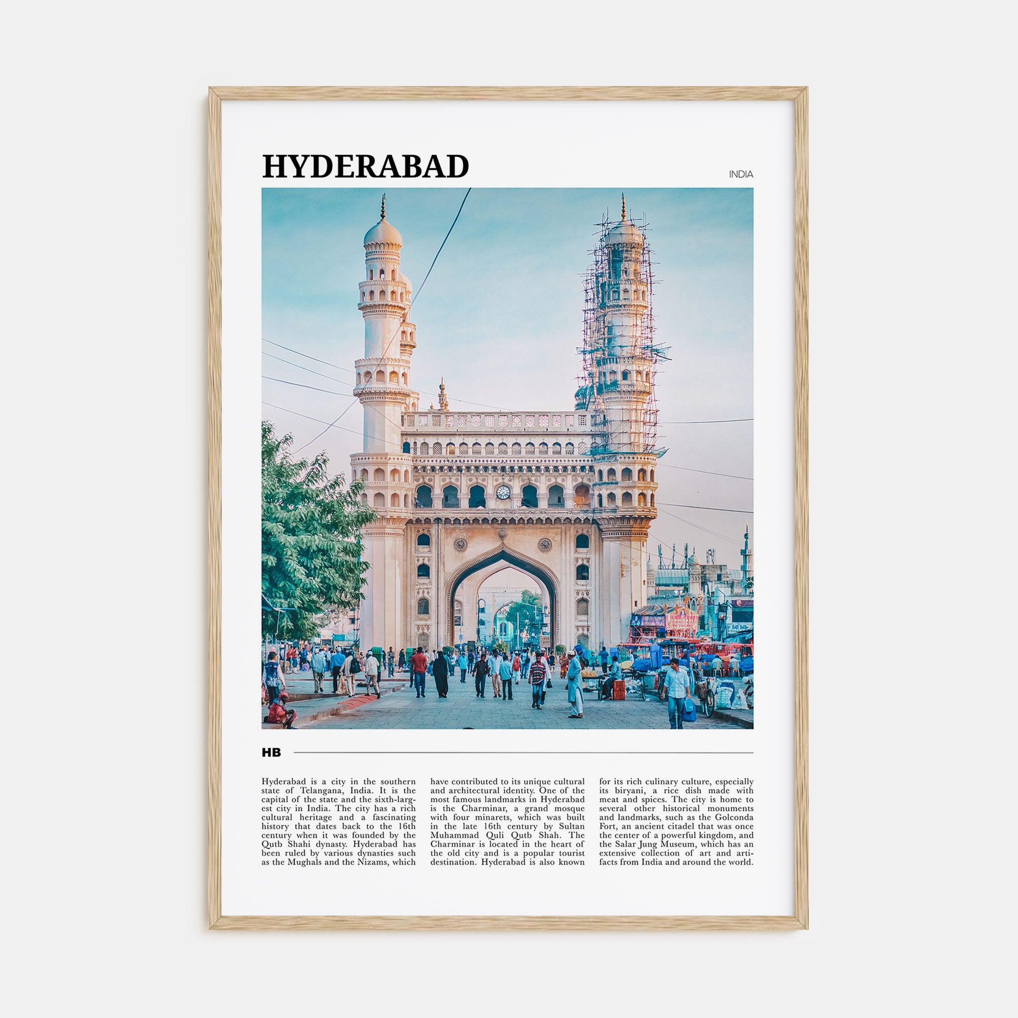 Hyderabad Travel Color Poster
