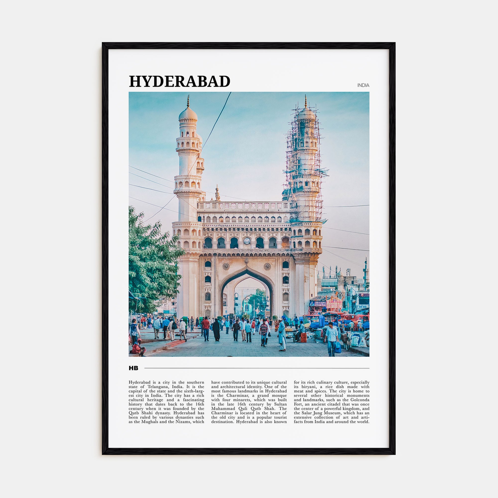 Hyderabad Travel Color Poster