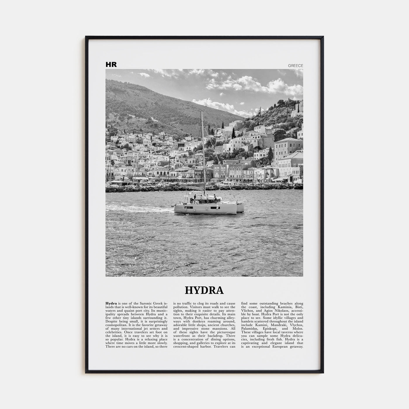 Hydra Travel B&W Poster
