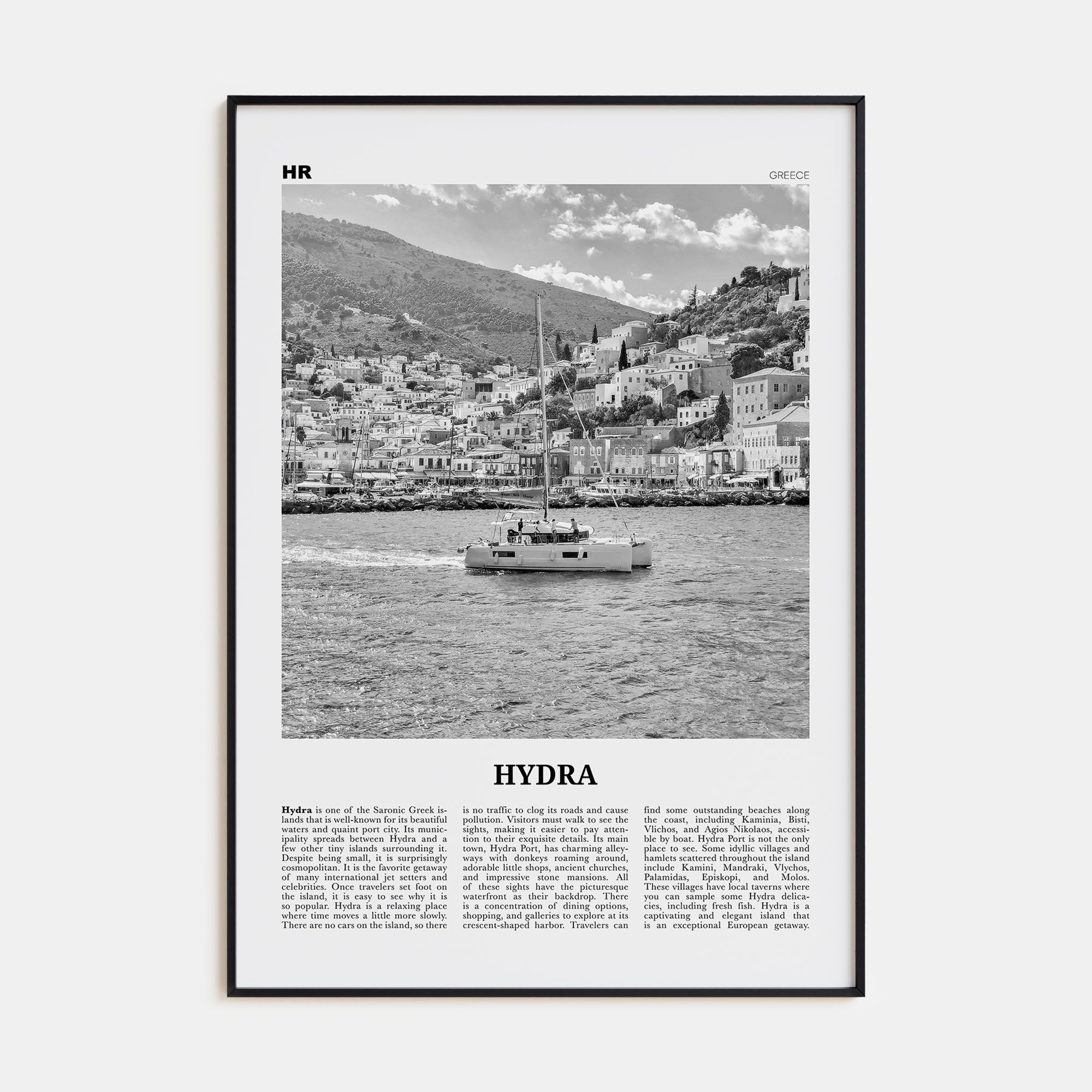 Hydra Travel B&W Poster