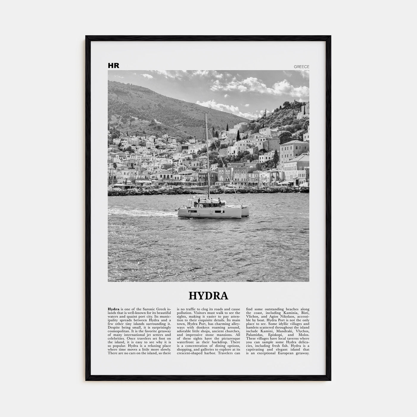 Hydra Travel B&W Poster