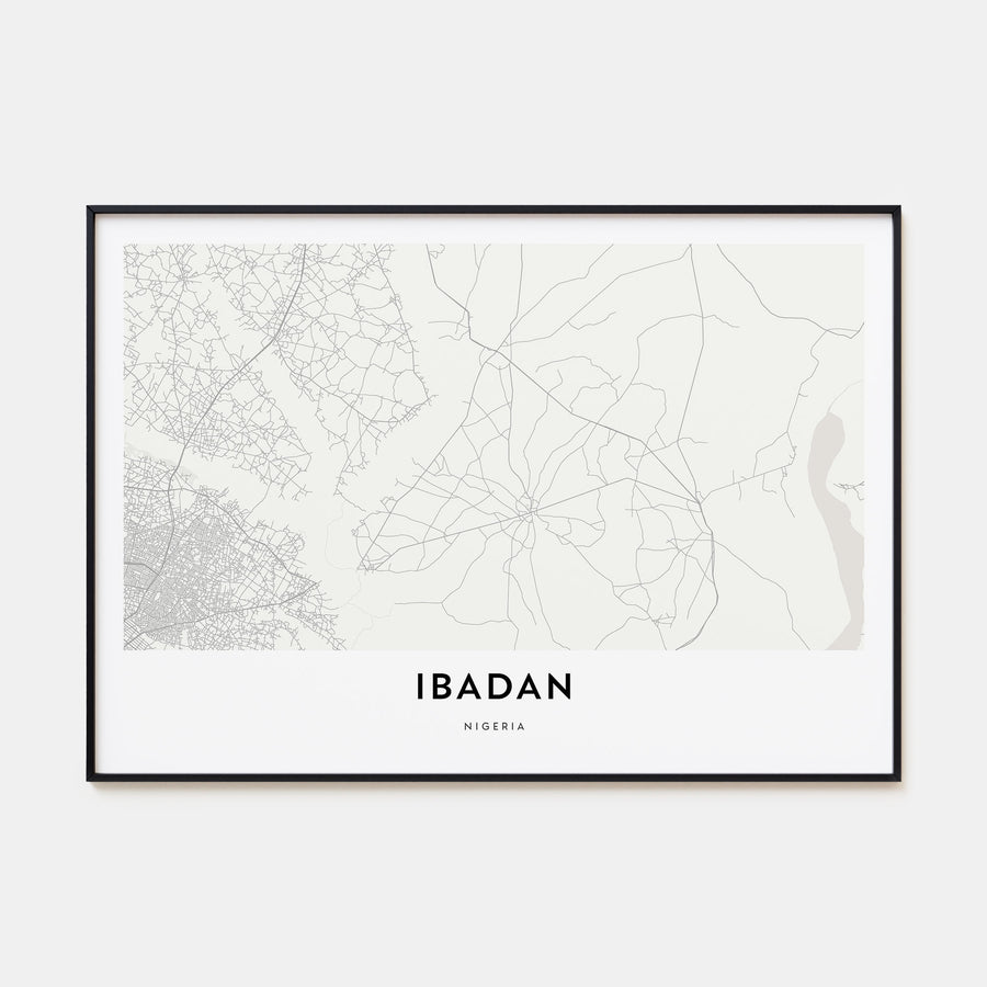 Ibadan Map Landscape Poster