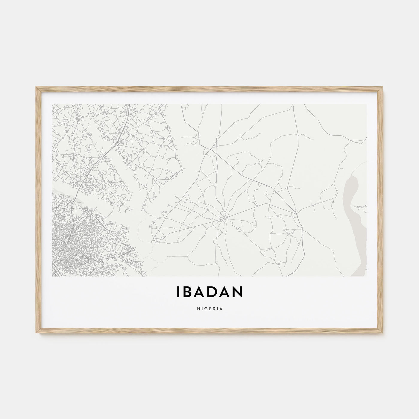 Ibadan Map Landscape Poster