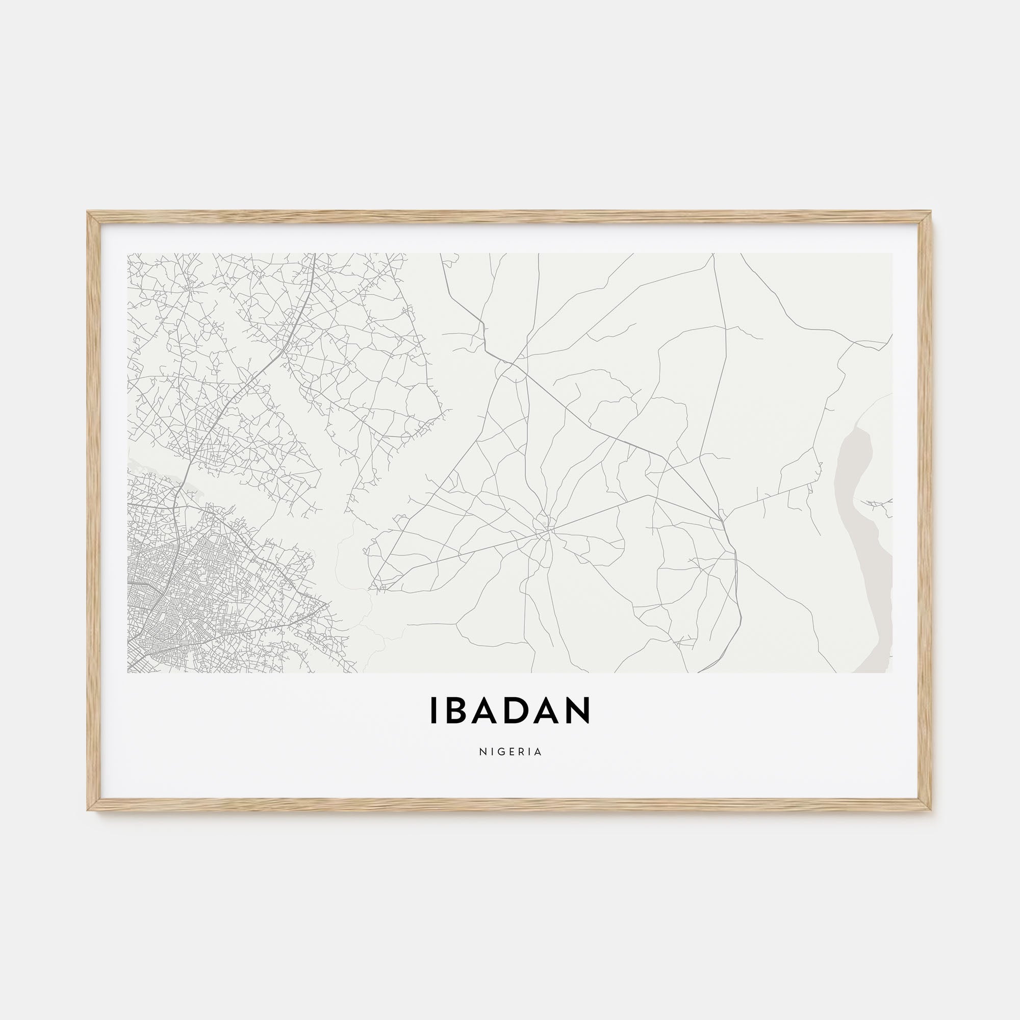 Ibadan Map Landscape Poster