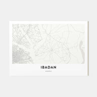Ibadan Map Landscape Poster