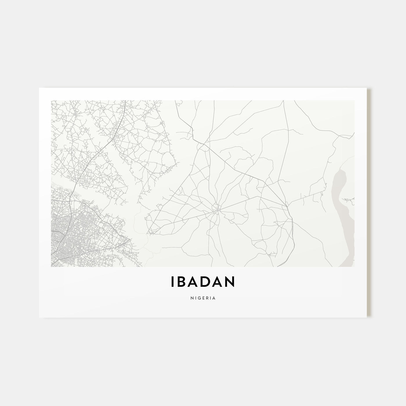 Ibadan Map Landscape Poster