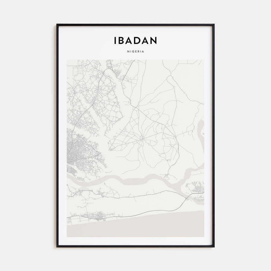 Ibadan Map Portrait Poster