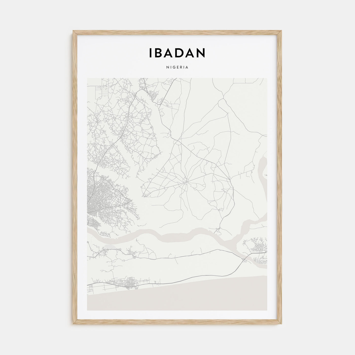 Ibadan Map Portrait Poster