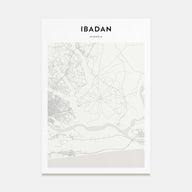 Ibadan Map Portrait Poster