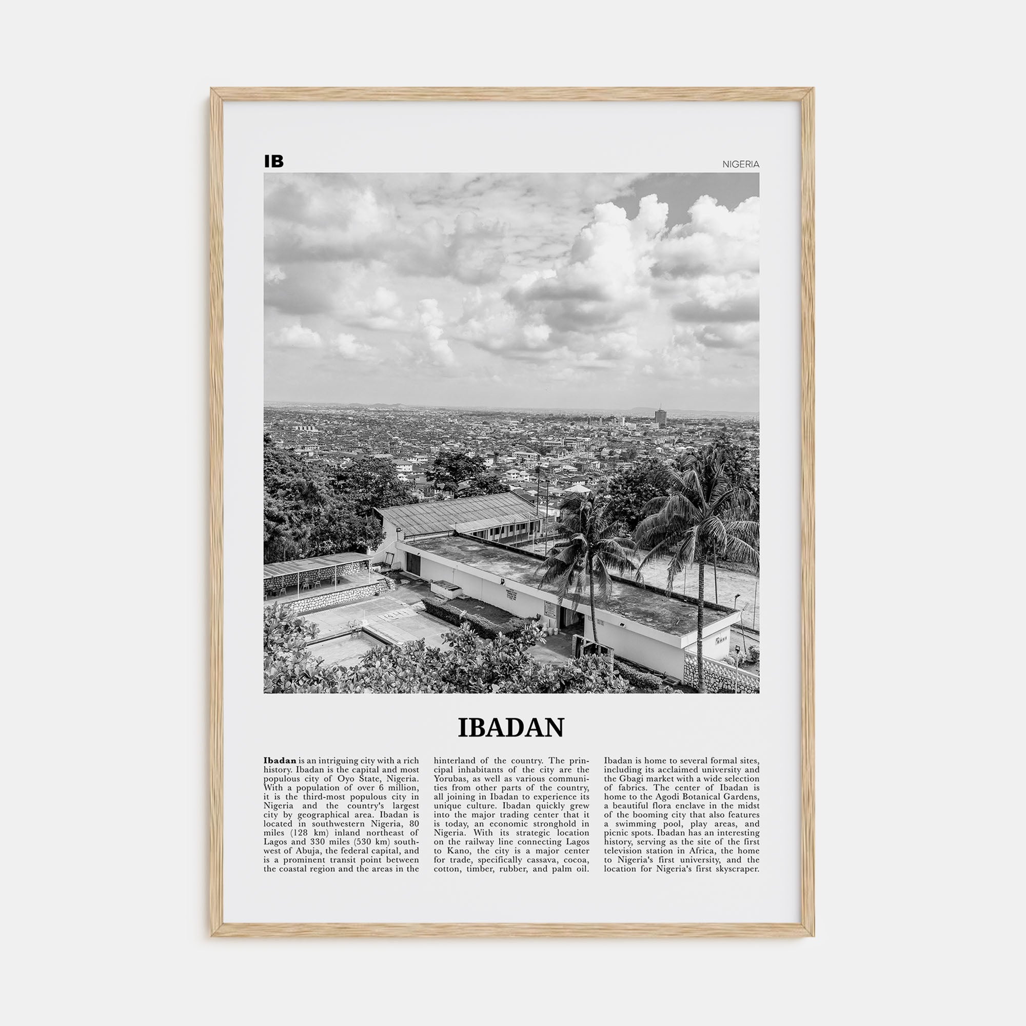 Ibadan Travel B&W Poster