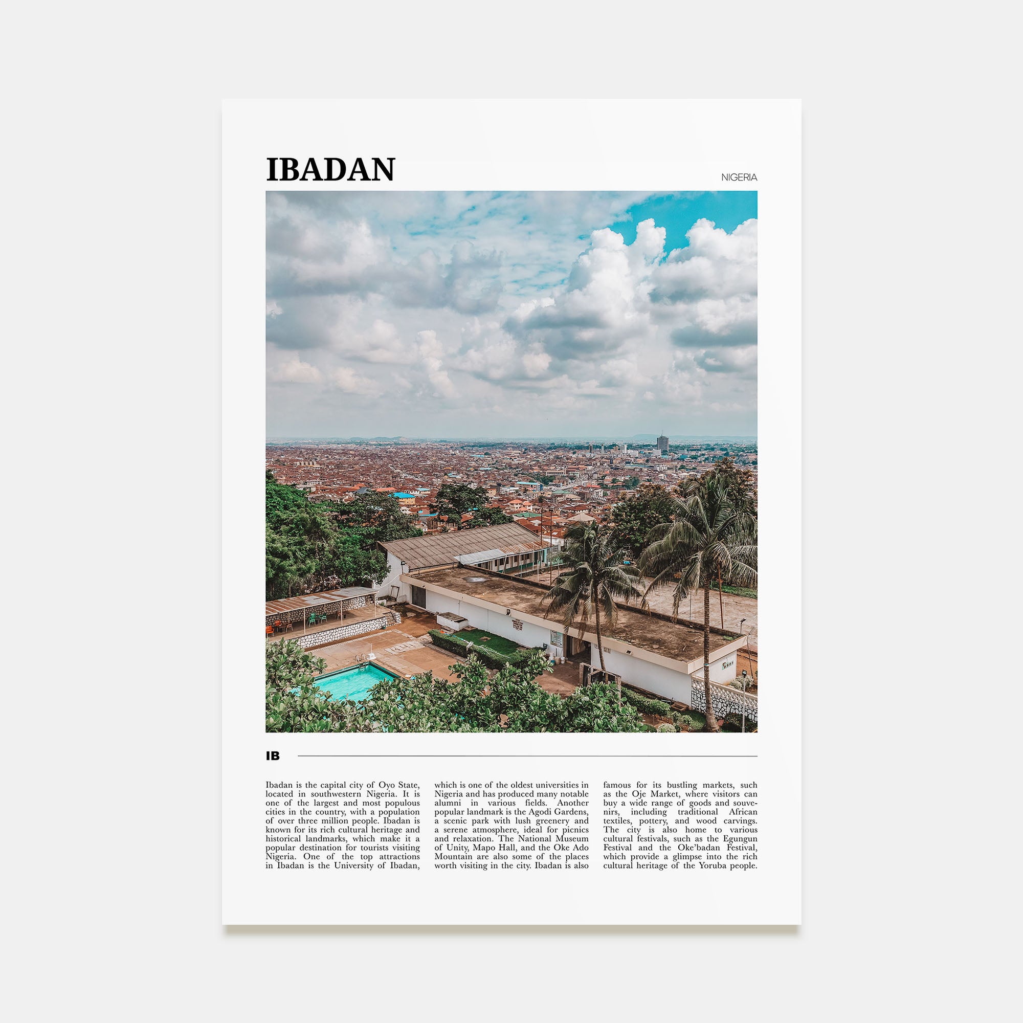 Ibadan Travel Color Poster