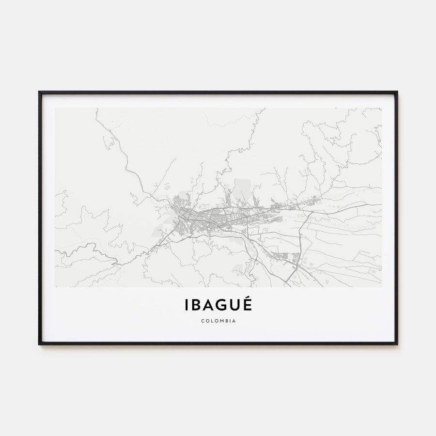 Ibagué Map Landscape Poster
