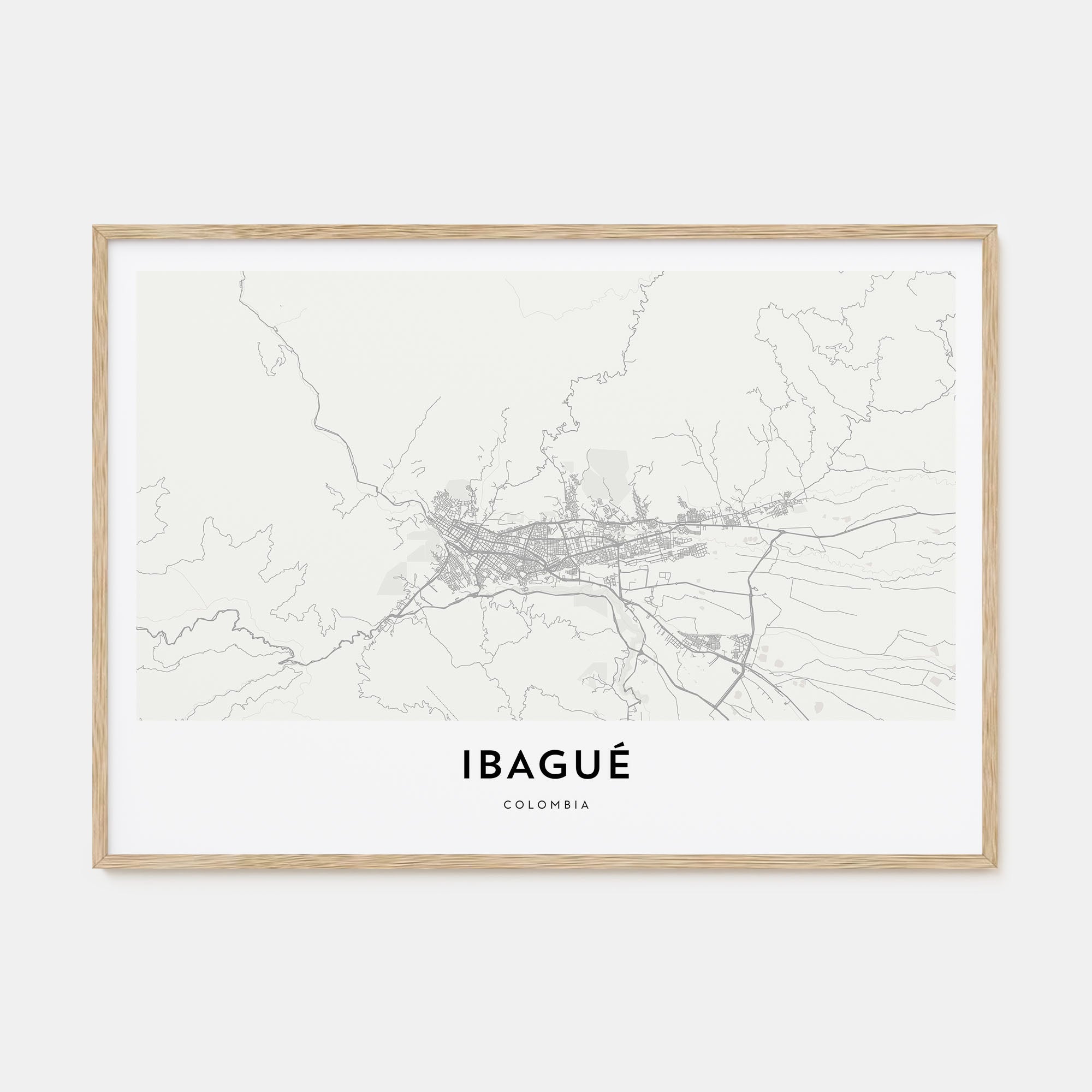 Ibagué Map Landscape Poster