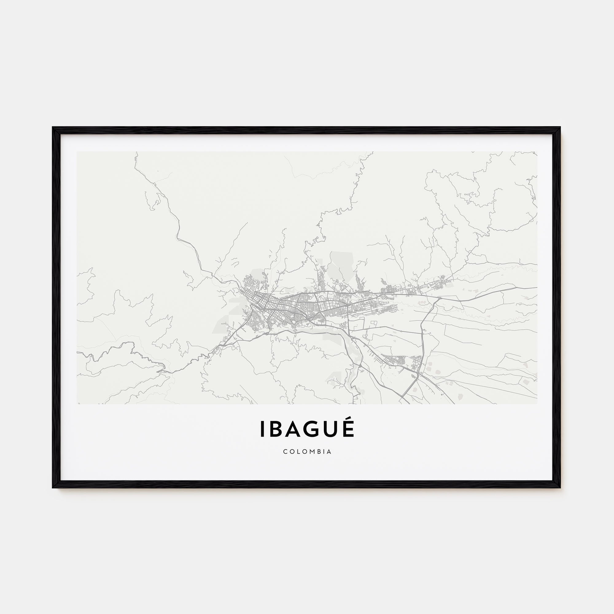 Ibagué Map Landscape Poster