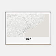 Ibiza Map Landscape Poster
