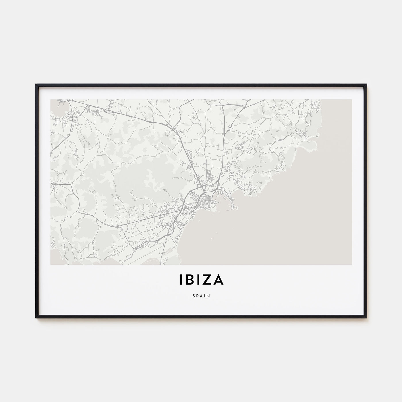 Ibiza Map Landscape Poster