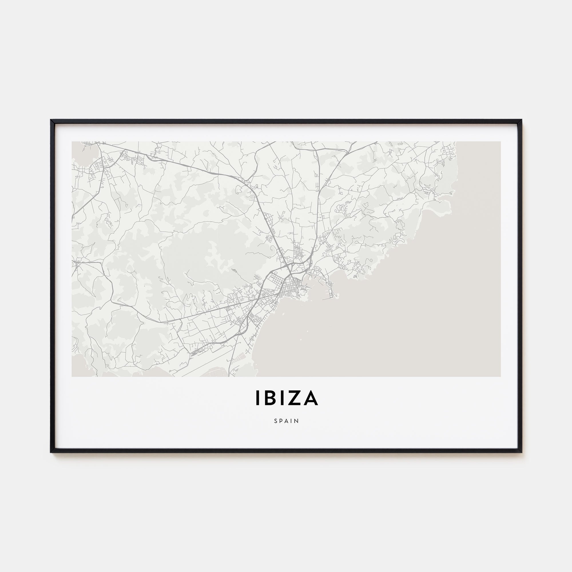 Ibiza Map Landscape Poster