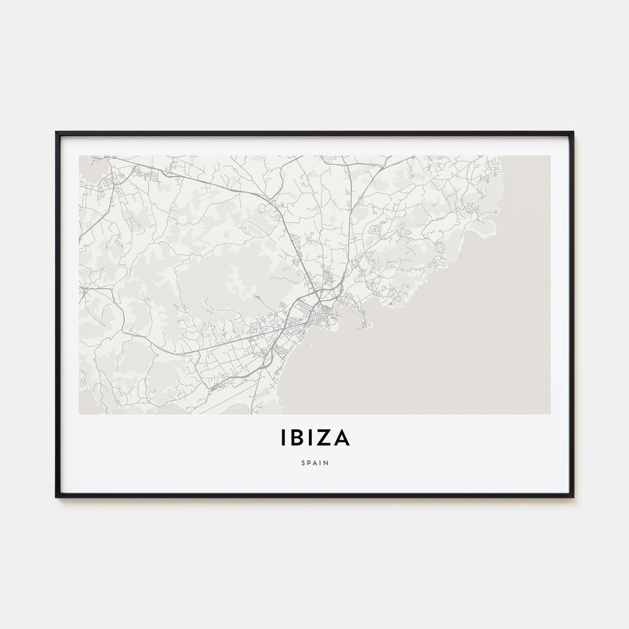 Ibiza Map Landscape Poster