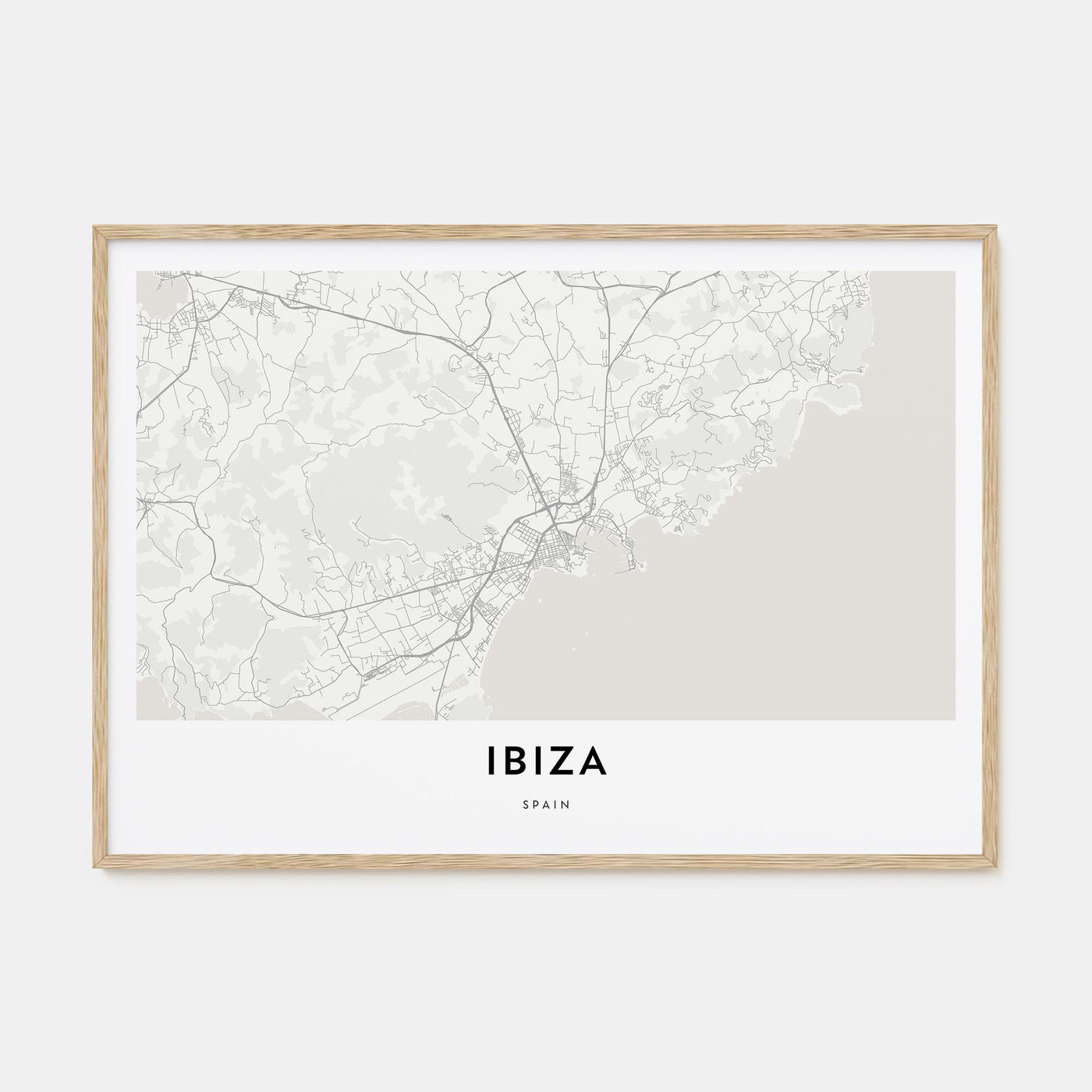 Ibiza Map Landscape Poster