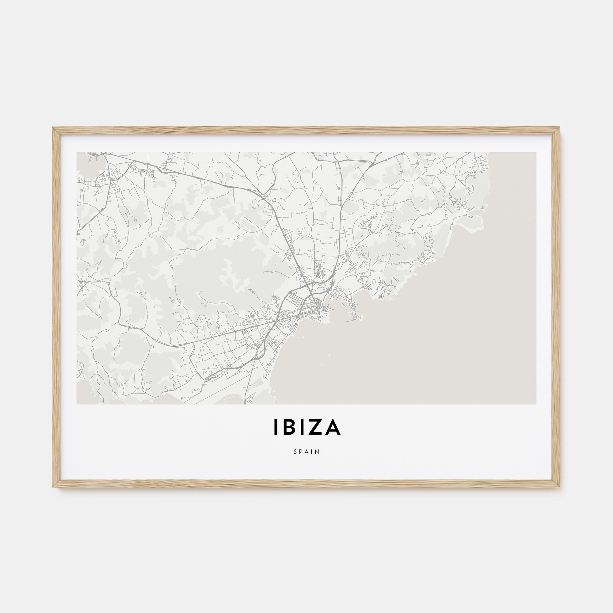 Ibiza Map Landscape Poster