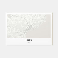 Ibiza Map Landscape Poster