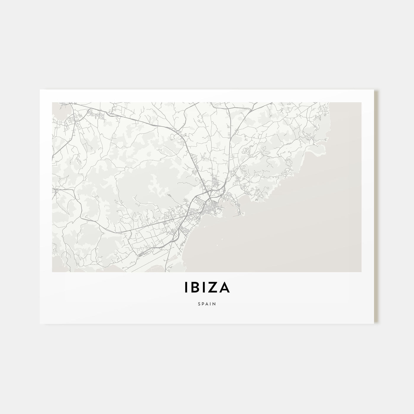 Ibiza Map Landscape Poster