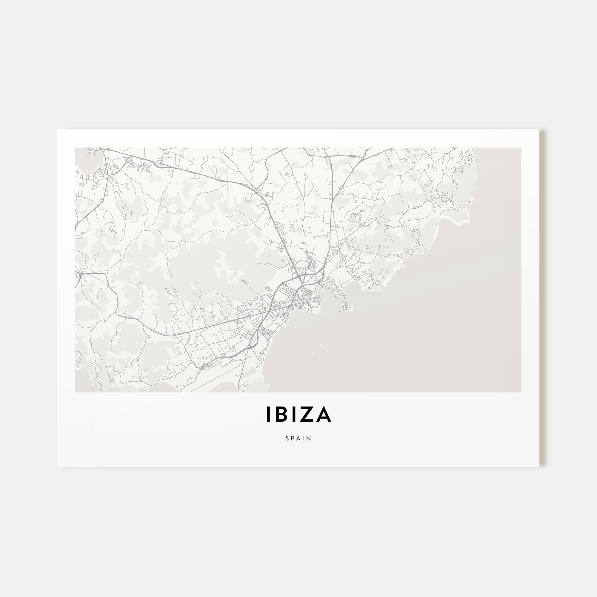 Ibiza Map Landscape Poster