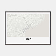 Ibiza Map Landscape Poster