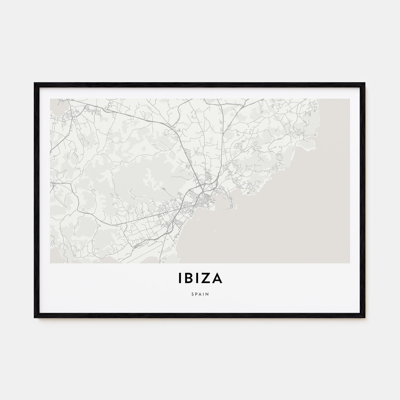 Ibiza Map Landscape Poster
