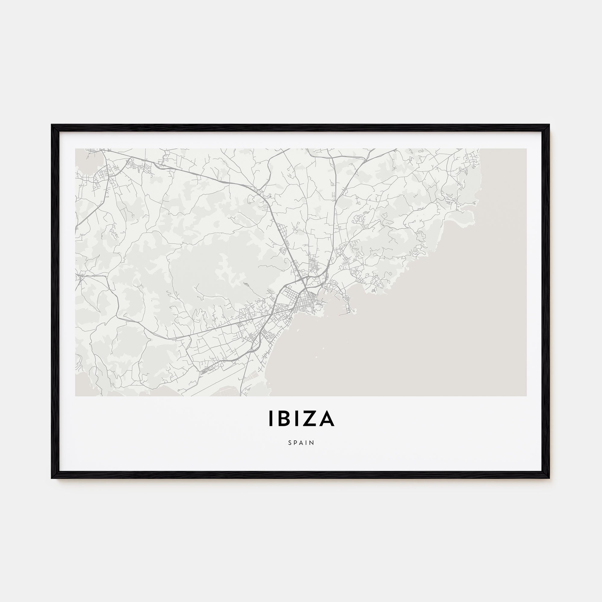 Ibiza Map Landscape Poster