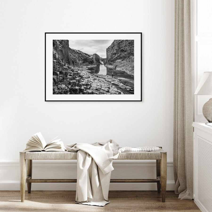 Iceland Landscape B&W Poster