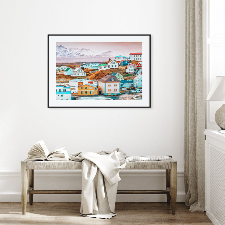 Iceland Landscape Color Poster