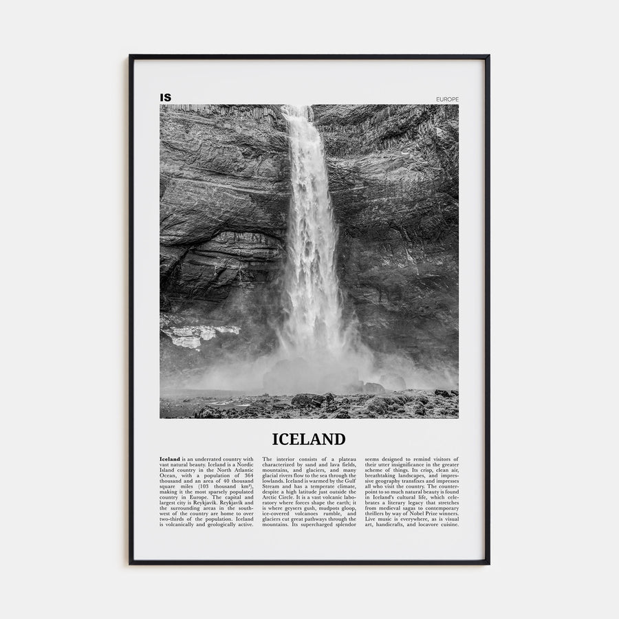 Iceland Travel B&W No 1 Poster
