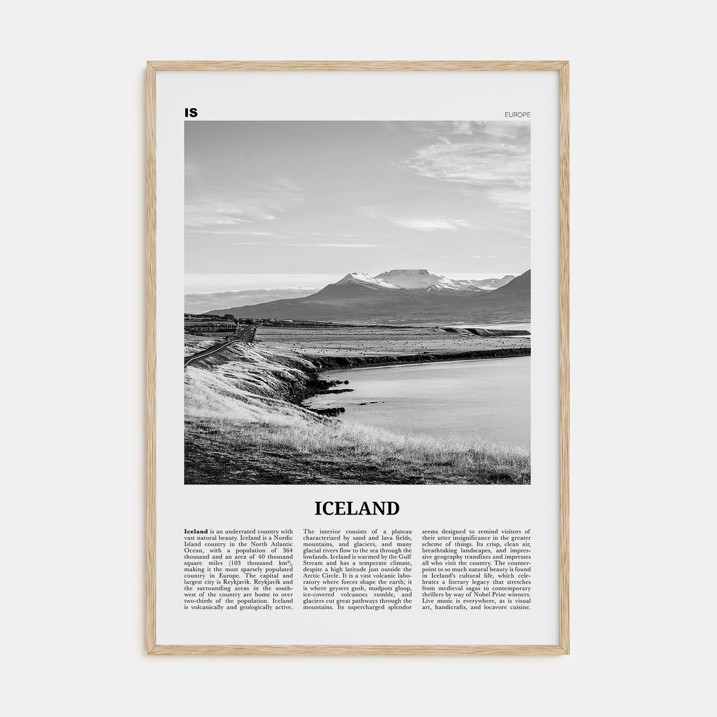 Iceland Travel B&W No 2 Poster