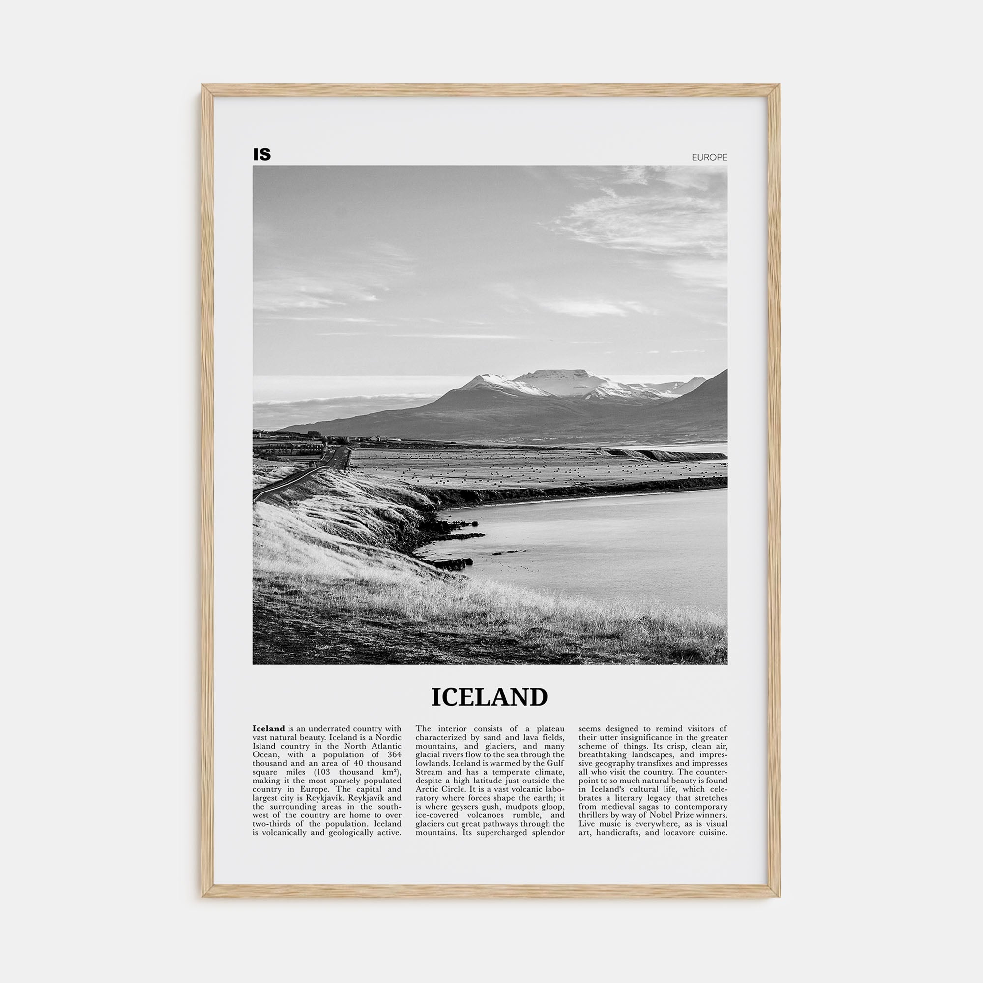 Iceland Travel B&W No 2 Poster