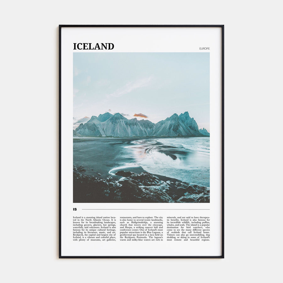 Iceland Travel Color Poster
