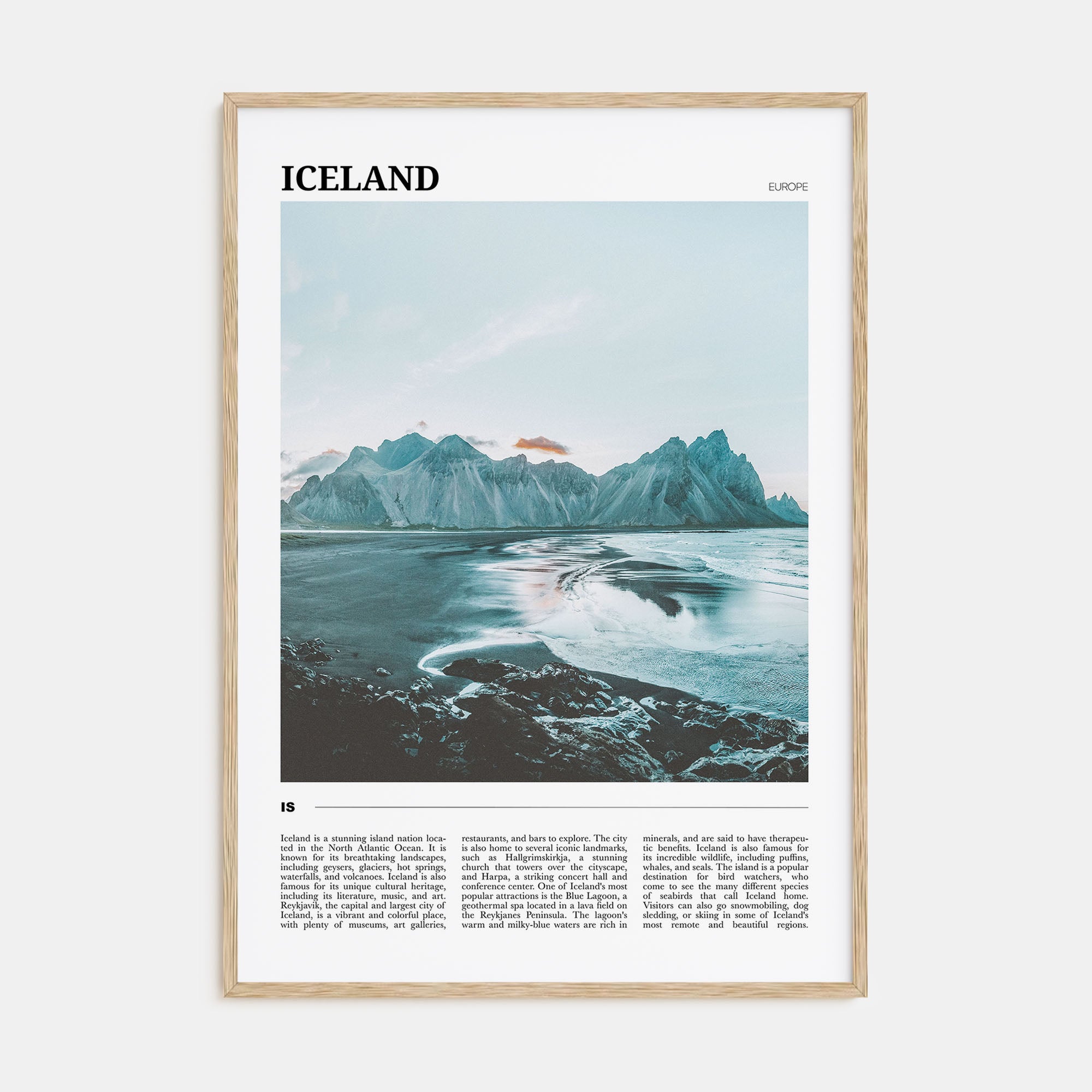 Iceland Travel Color Poster