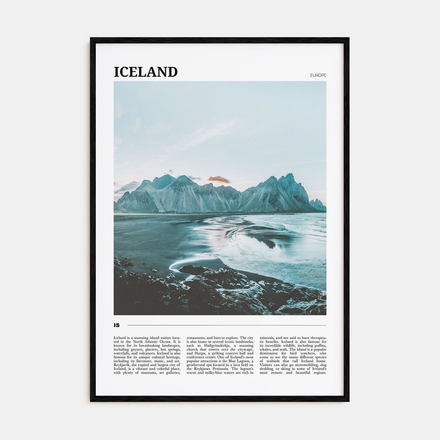 Iceland Travel Color Poster