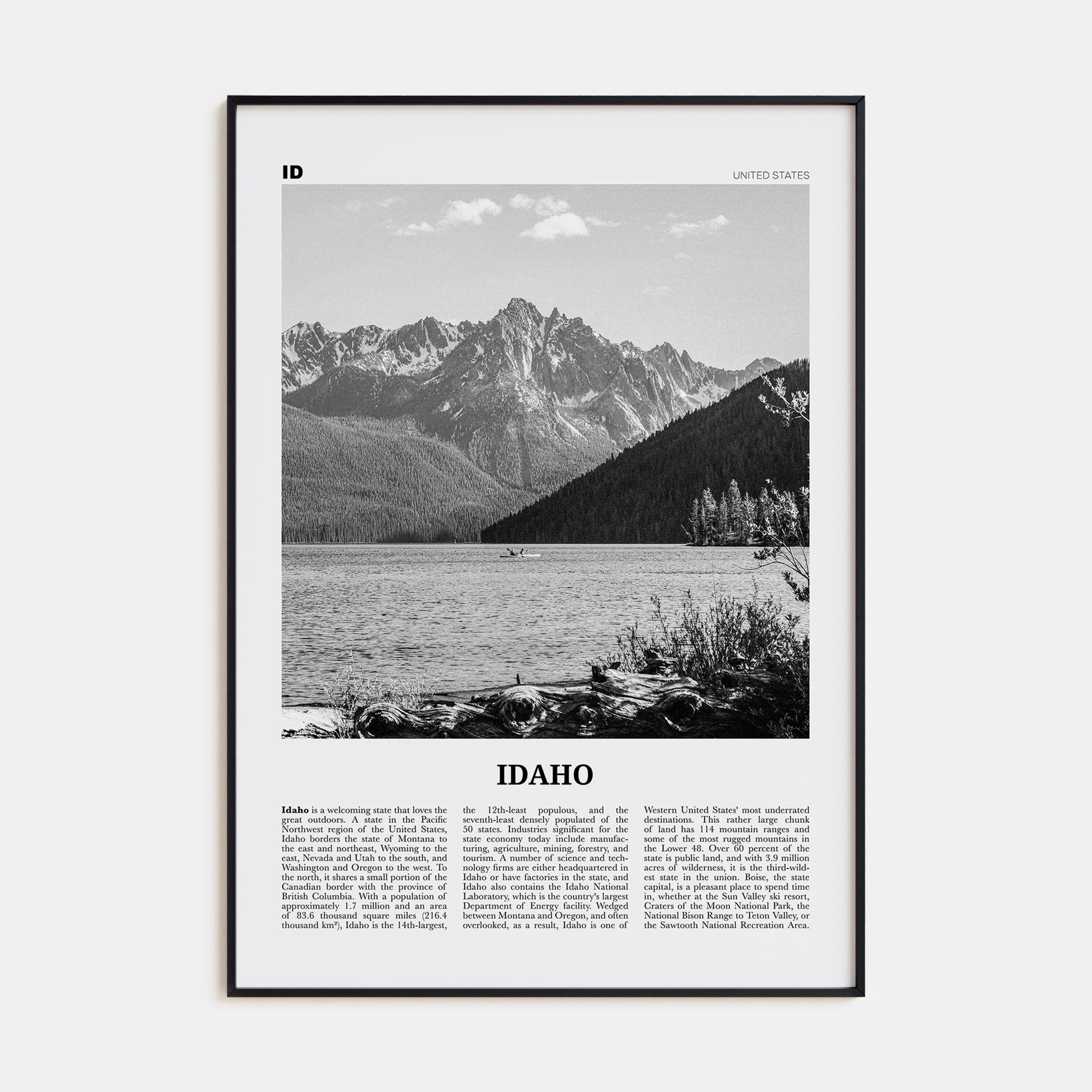 Idaho Travel B&W No 1 Poster