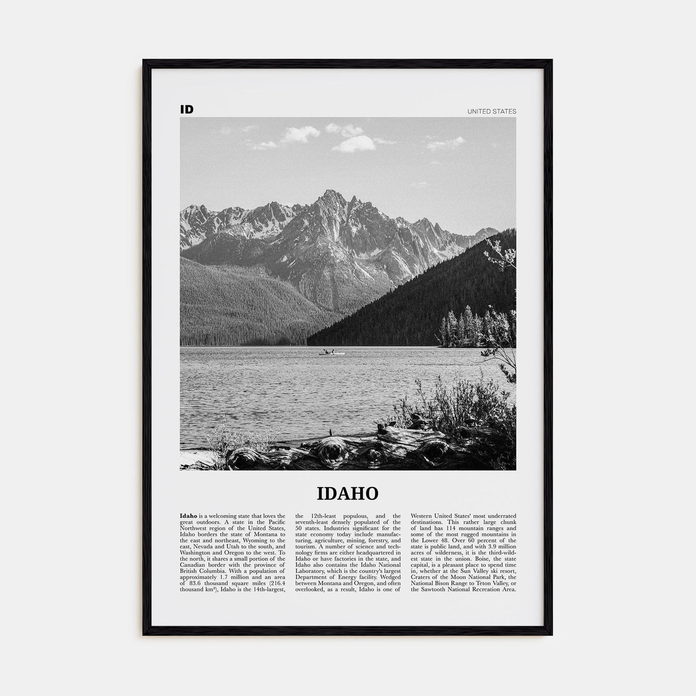 Idaho Travel B&W No 1 Poster
