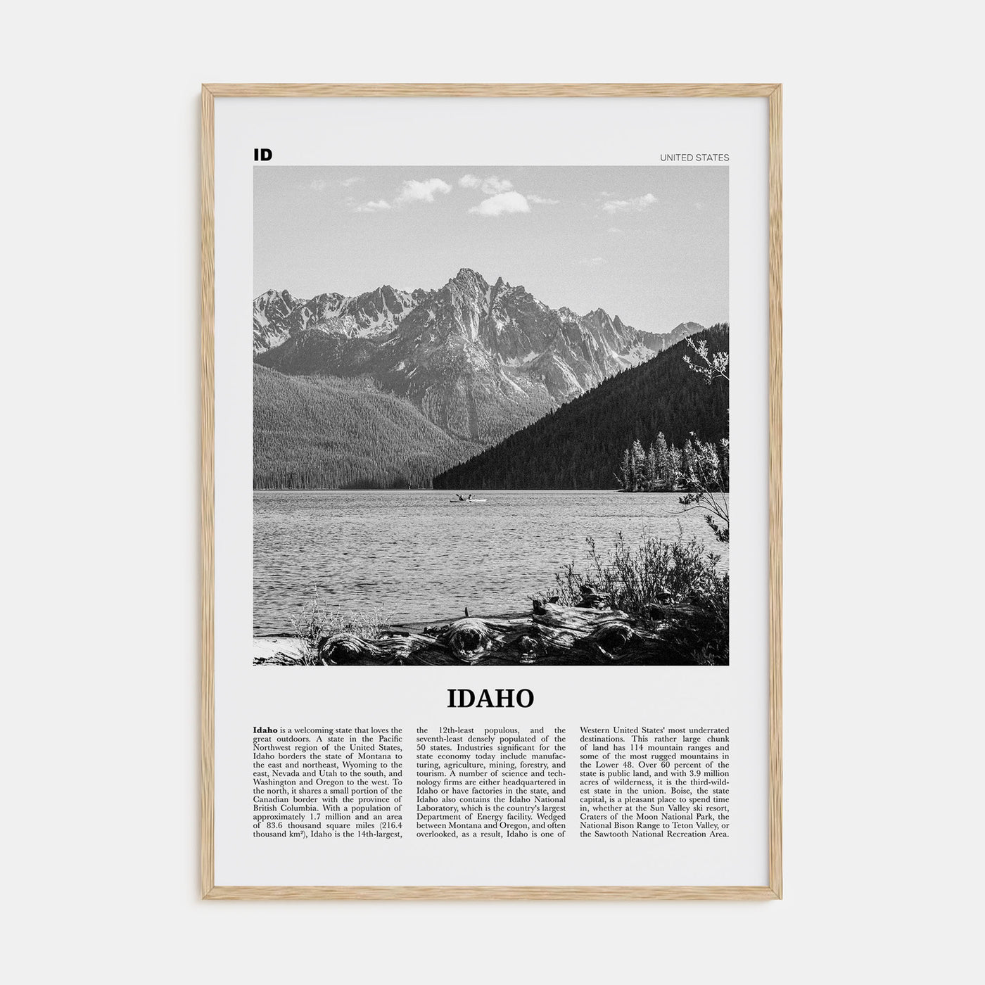 Idaho Travel B&W No 1 Poster