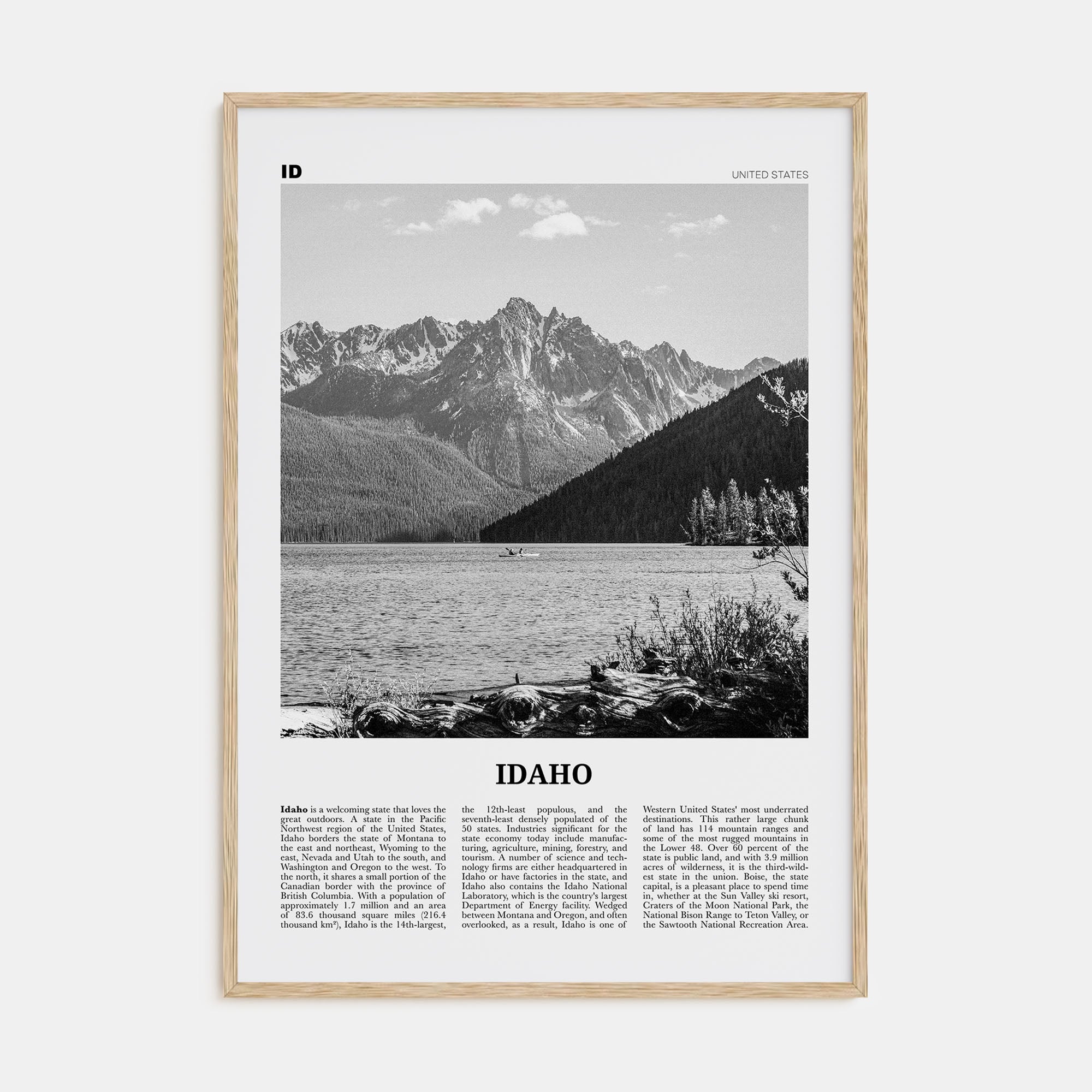 Idaho Travel B&W No 1 Poster