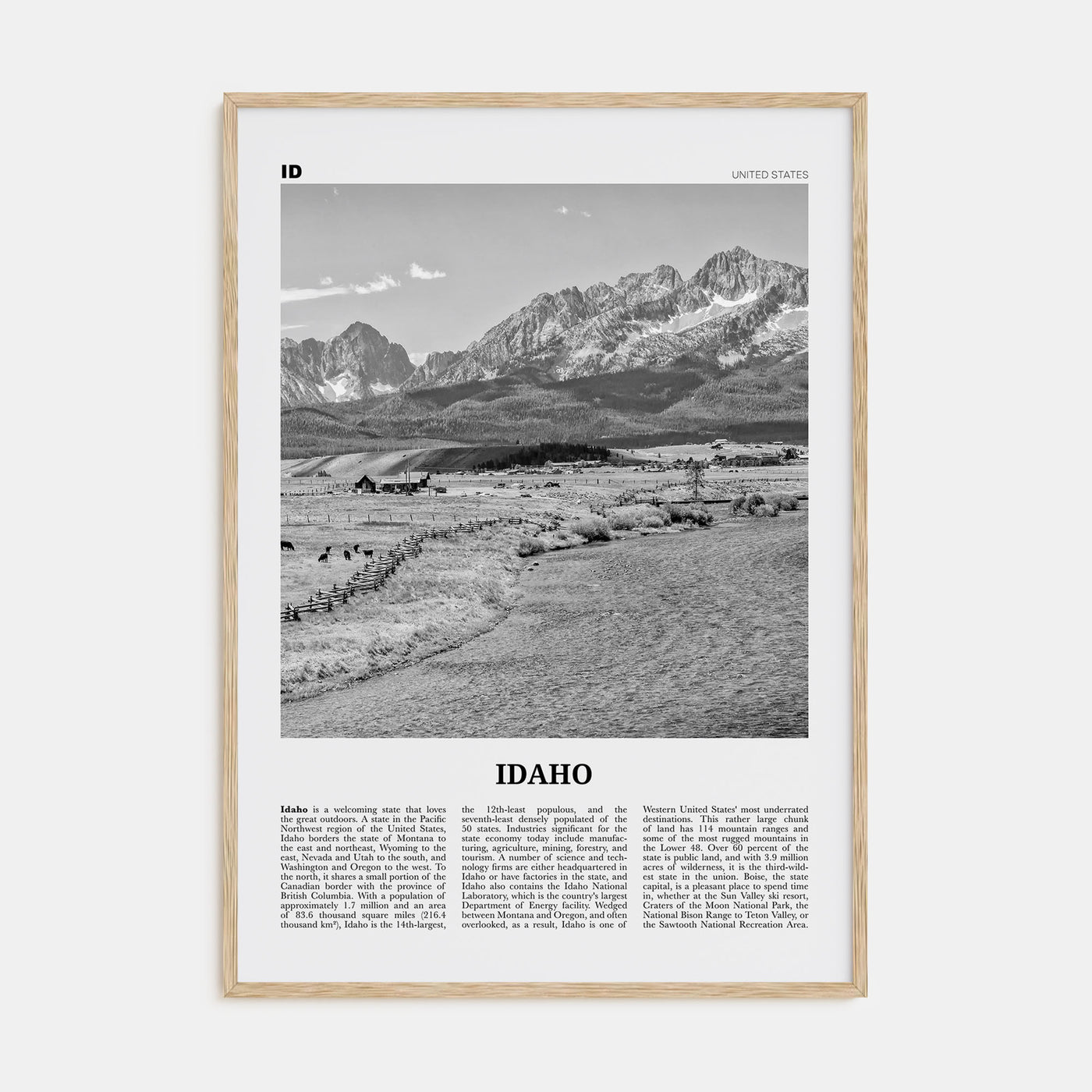 Idaho Travel B&W No 2 Poster