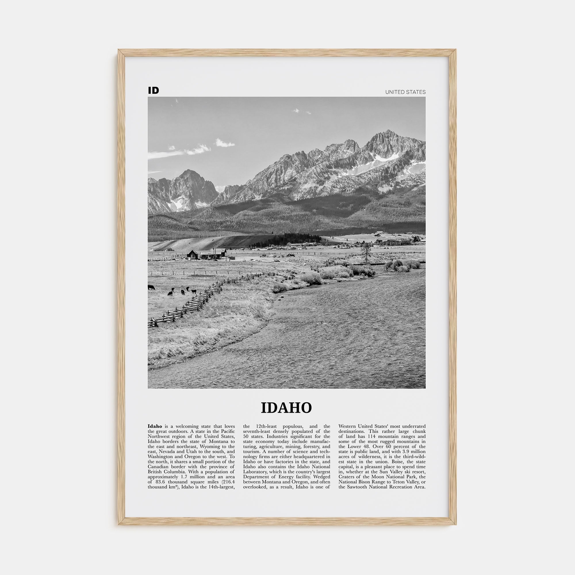 Idaho Travel B&W No 2 Poster