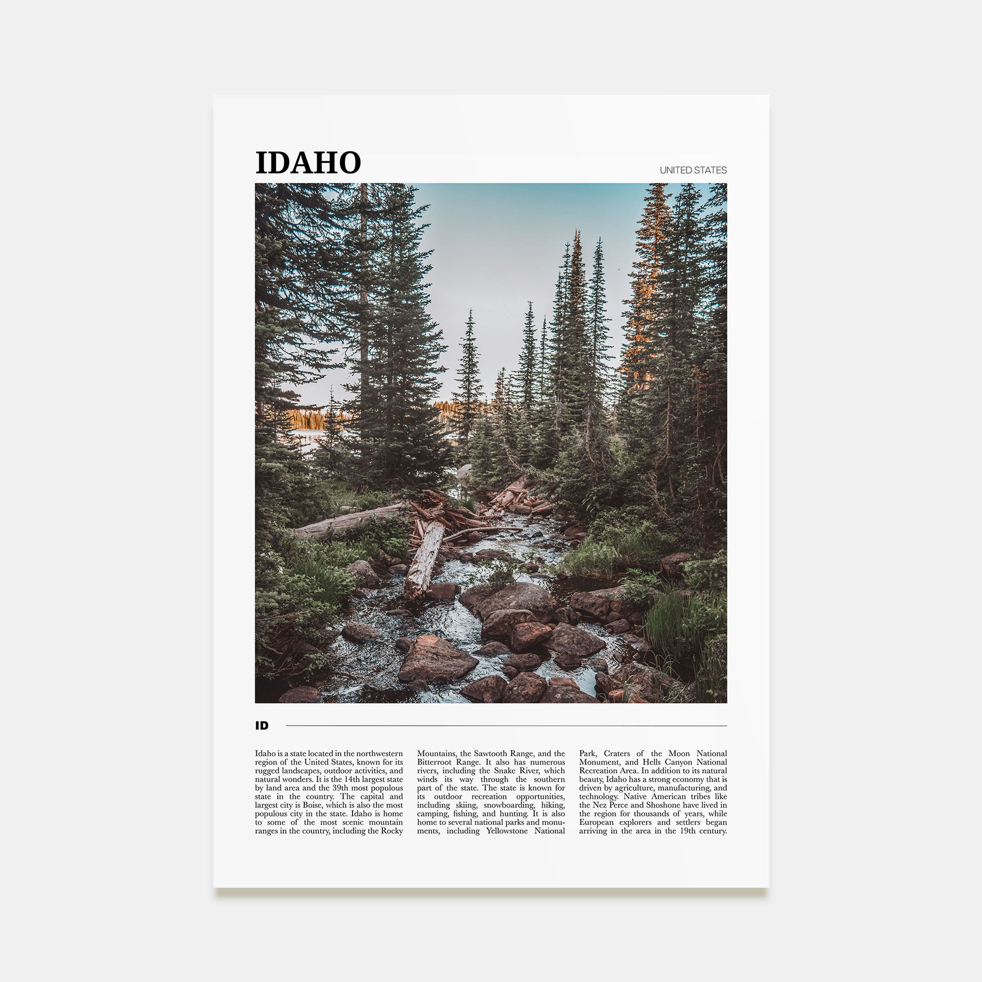 Idaho Travel Color No 1 Poster