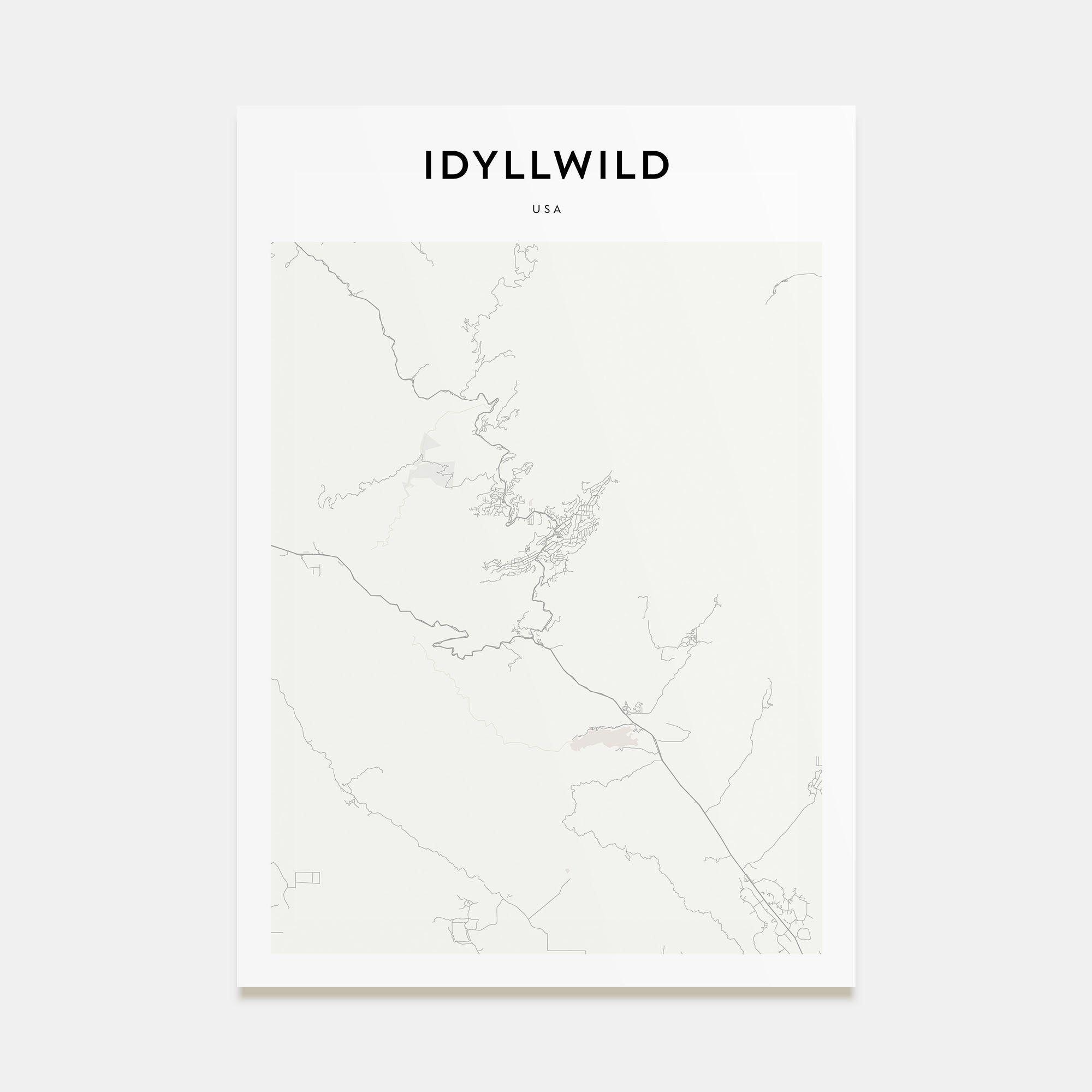 Idyllwild Map Portrait Poster